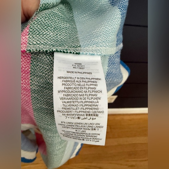 Boden UK10P US6P Linen Blend Willa Midi Dress Ivory Stripe - Picture 7 of 9